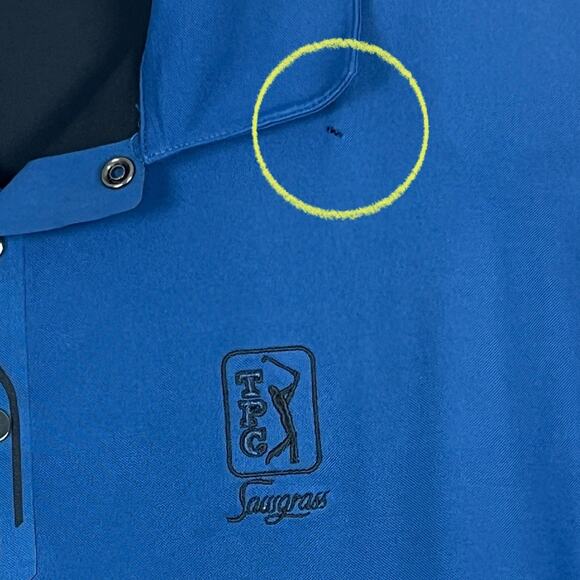 Tiger Woods Mens XL TPC Sawgrass Performance Athletic Golf Dri-FIT Polo Shirt - Picture 11 of 14